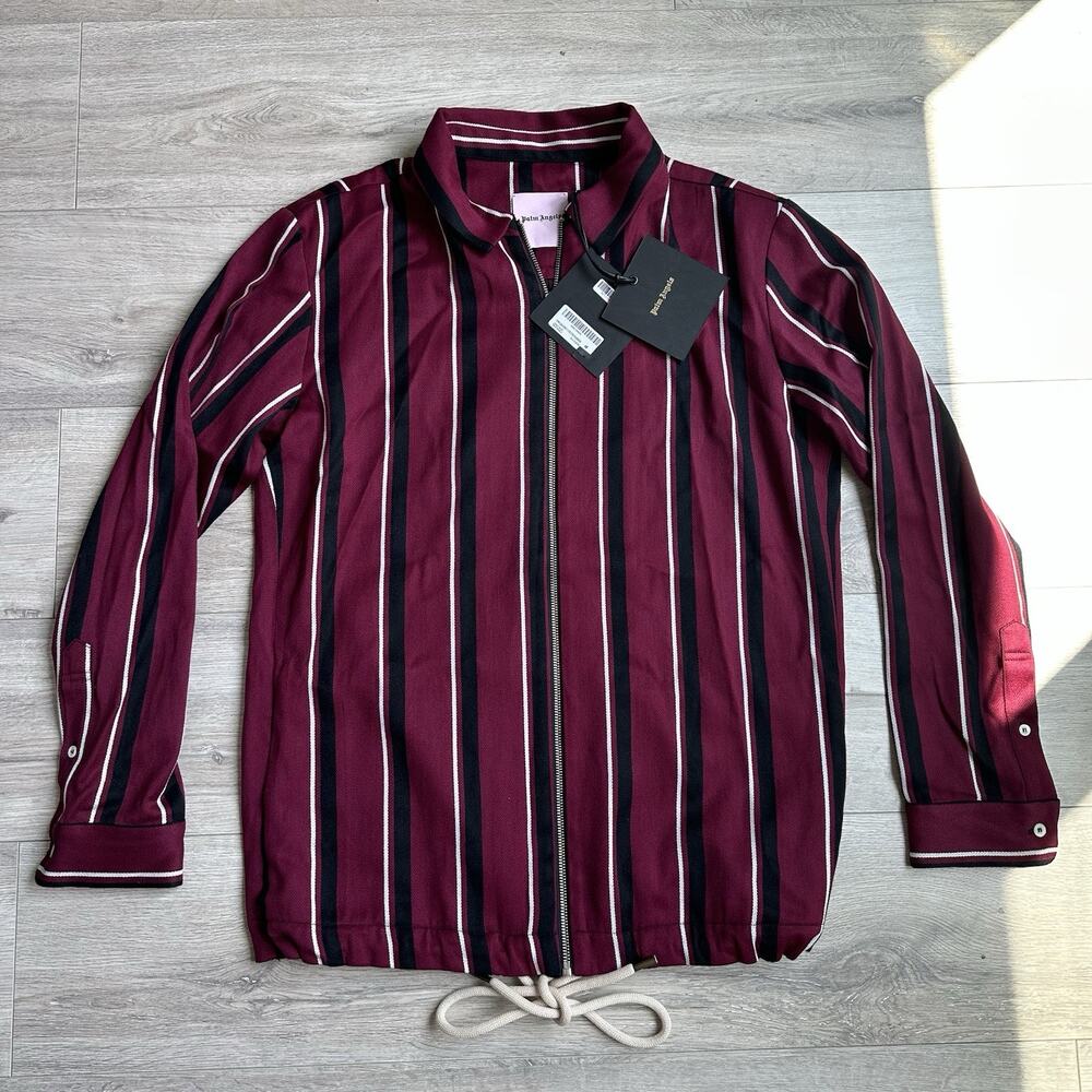 Palm Angels Men’s Jacket Authentic Red Sz 48/Large Wool Sweater Zip Coach $800
